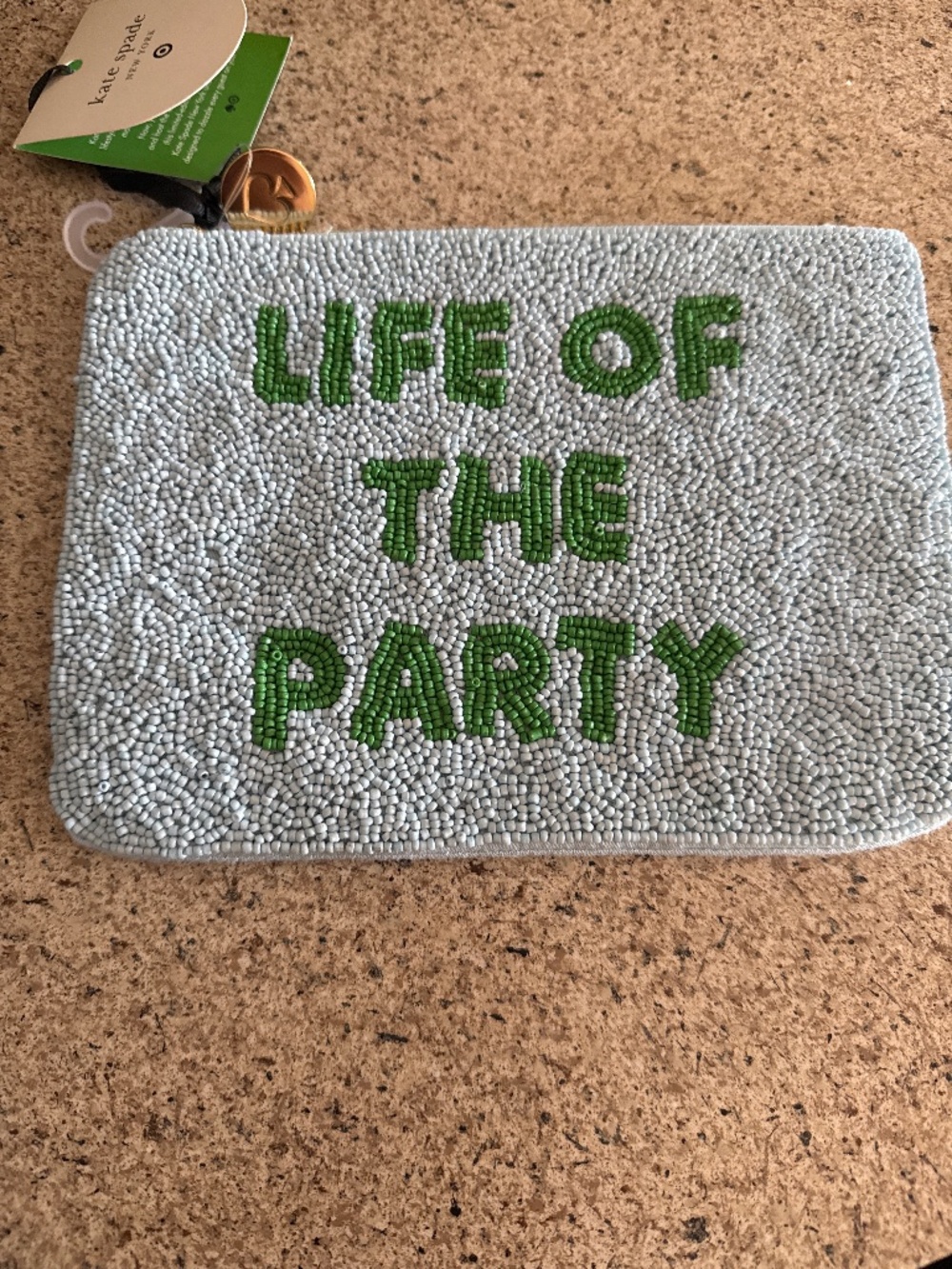 Kate Spade x Target Light Blue 'Life of the Party' Embroidered Pouch